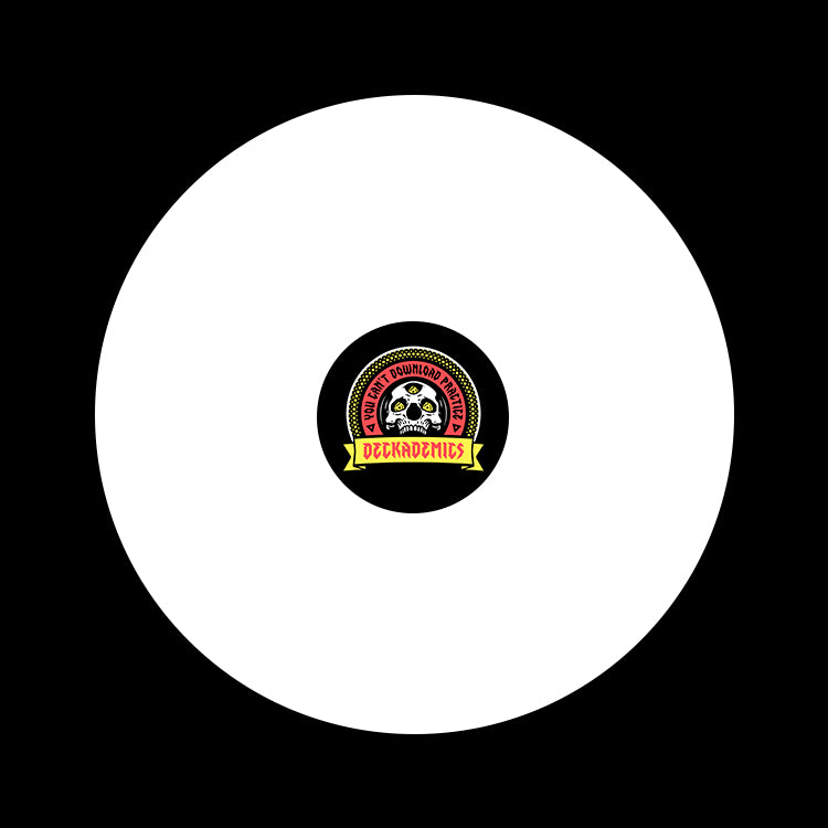 Deckademics #YCDP White "Skull & Crossfader" Sticker Lock Slipmats (Pair)