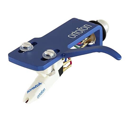 Ortofon OM Scratch White Single Premounted Cartridge & Blue Headshell