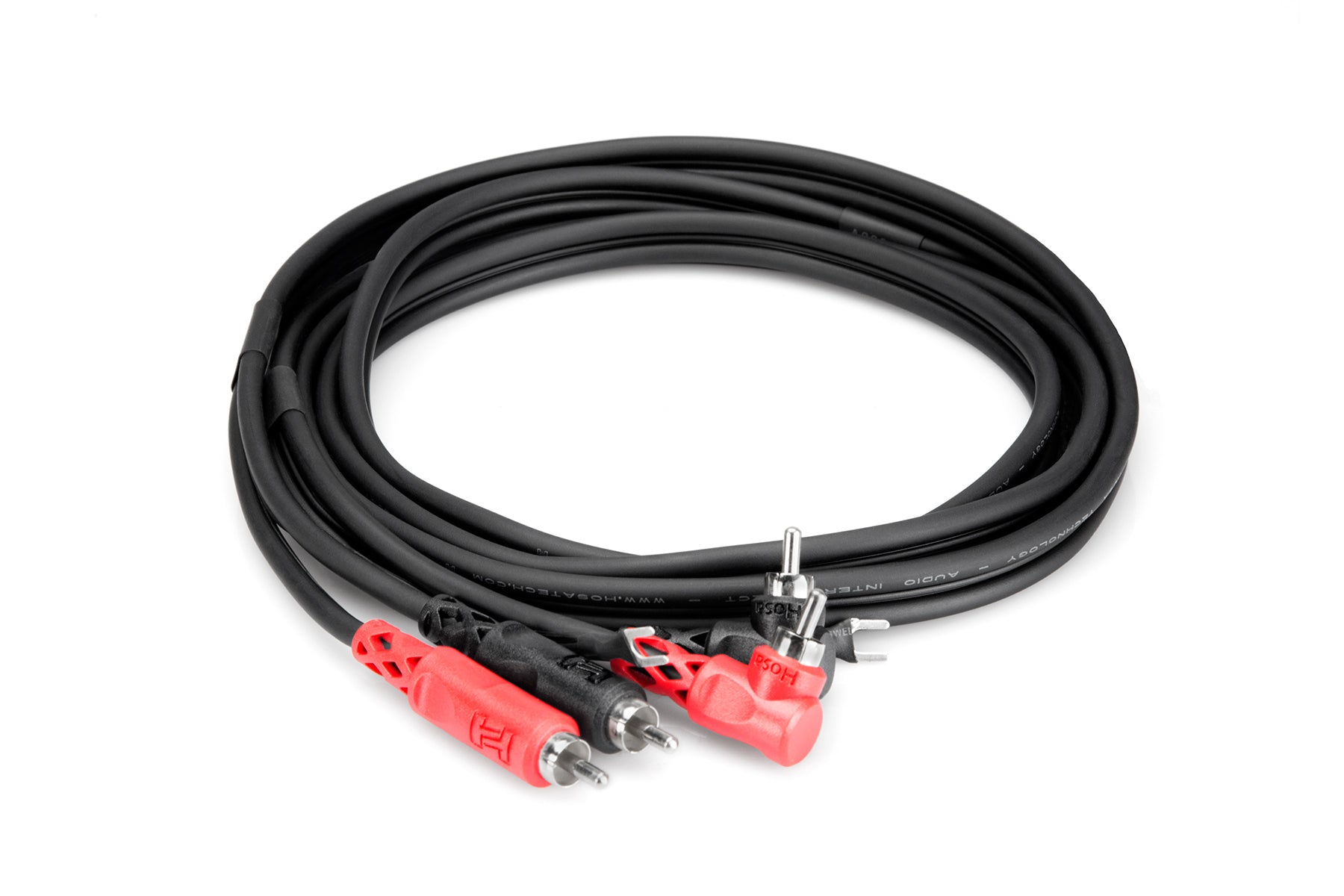 Hosa Stereo Interconnect: Dual RCA w/ Right-angle + Ground Wire Cable