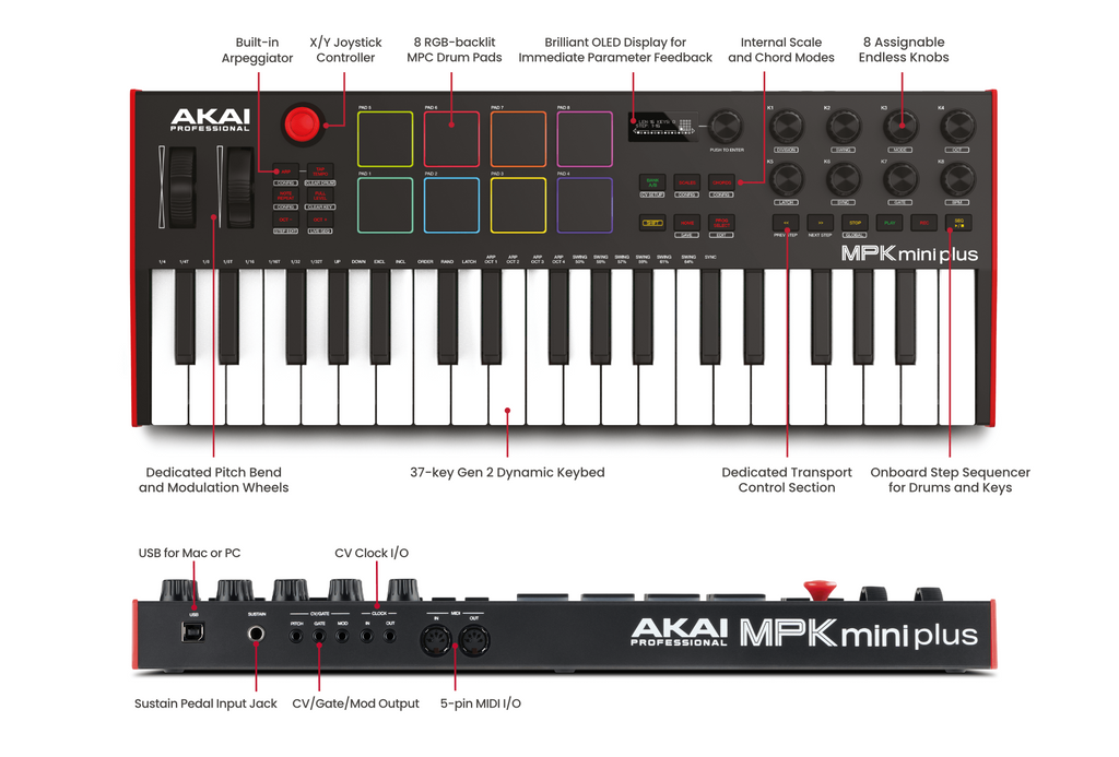 Akai MPK Mini Plus 37-Key USB Keyboard
